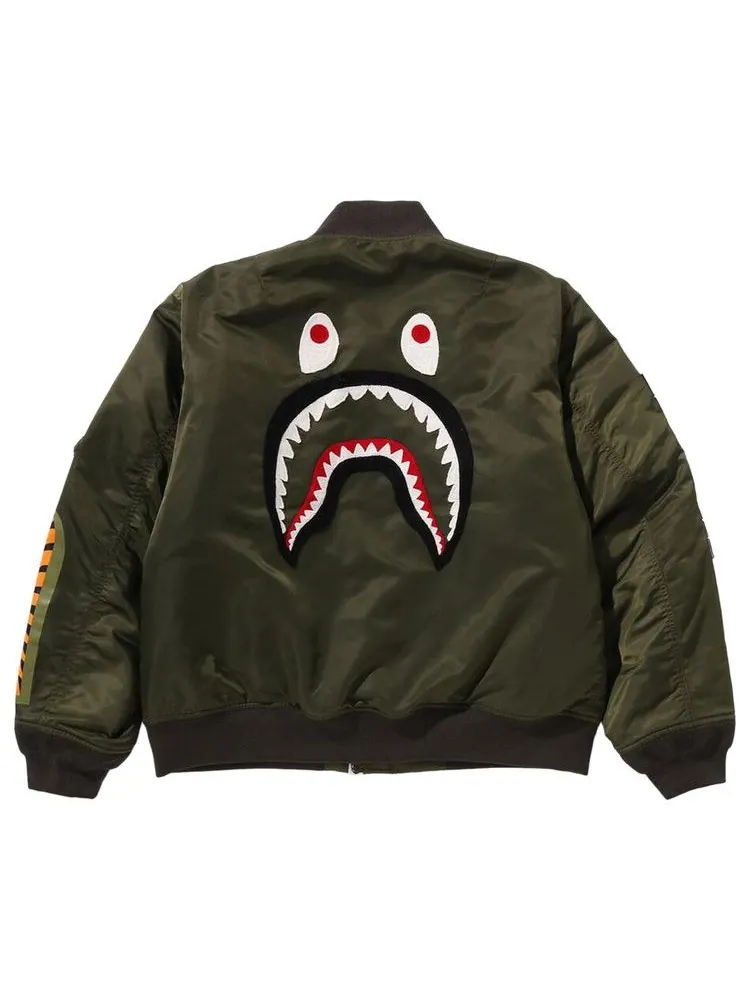 Куртка BAPE Shark MA-1 Jacket — изображение 2 из 2, оливковый