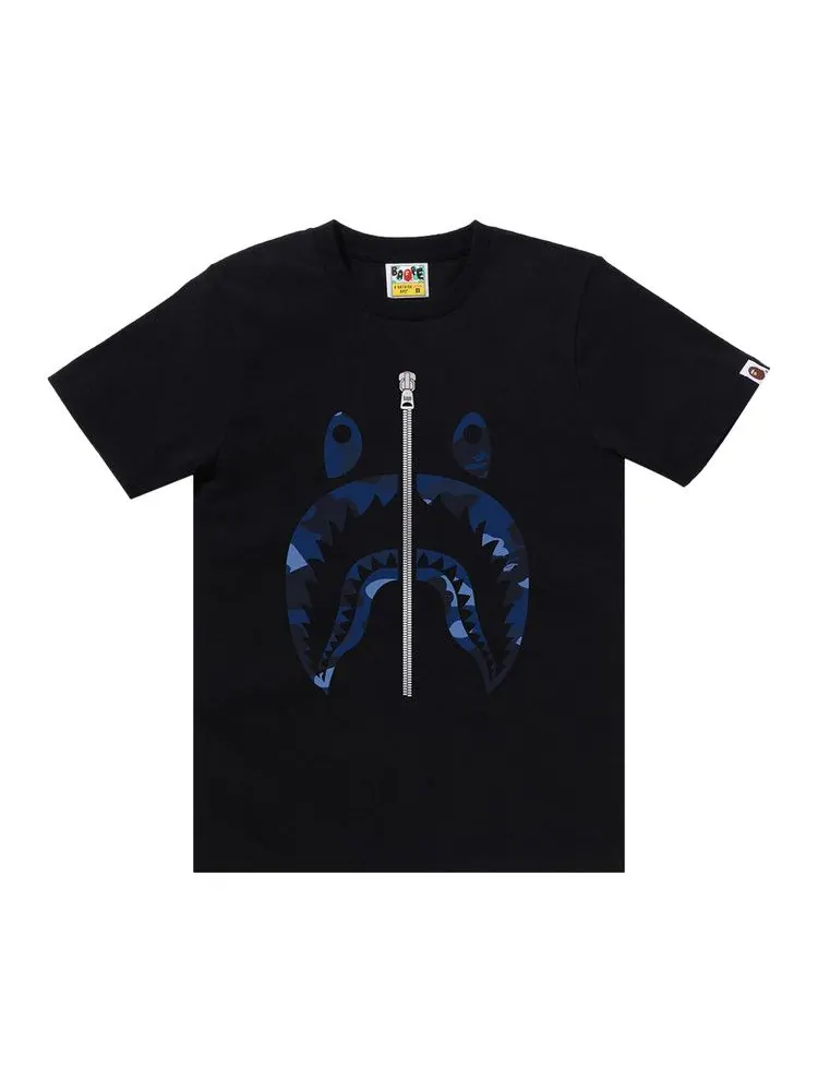 Футболка BAPE Color Camo Shark Tee 'Black/Navy'