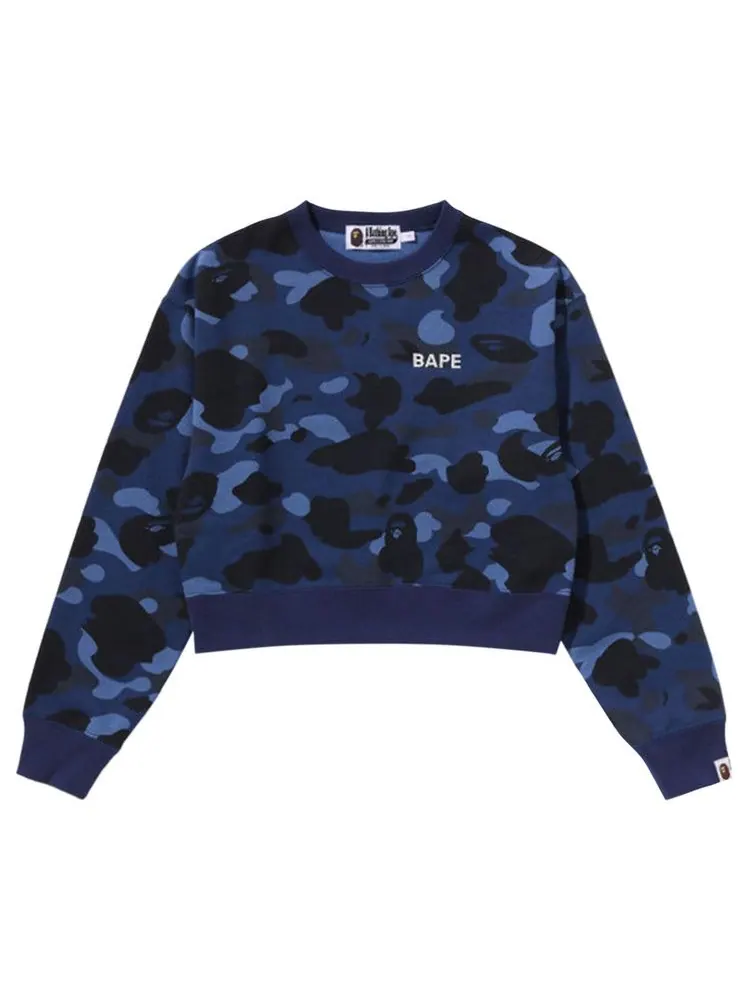 Толстовка BAPE Color Camo Cropped Crewneck Sweatshirt 'Navy'