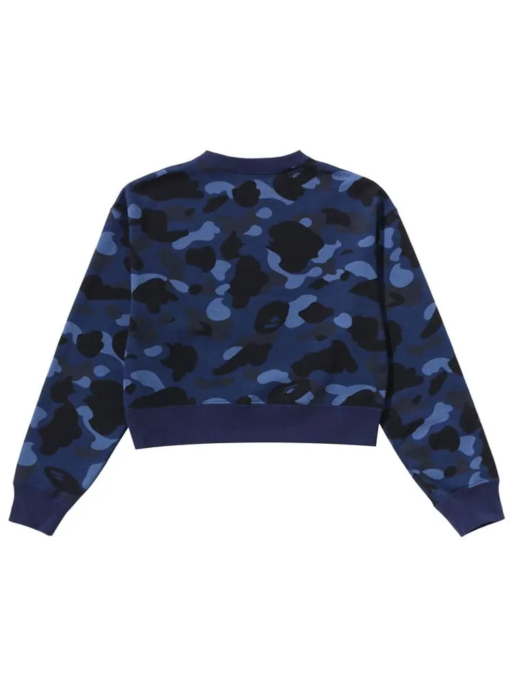 Толстовка BAPE Color Camo Cropped Crewneck Sweatshirt 'Navy' — изображение 2 из 2, синий