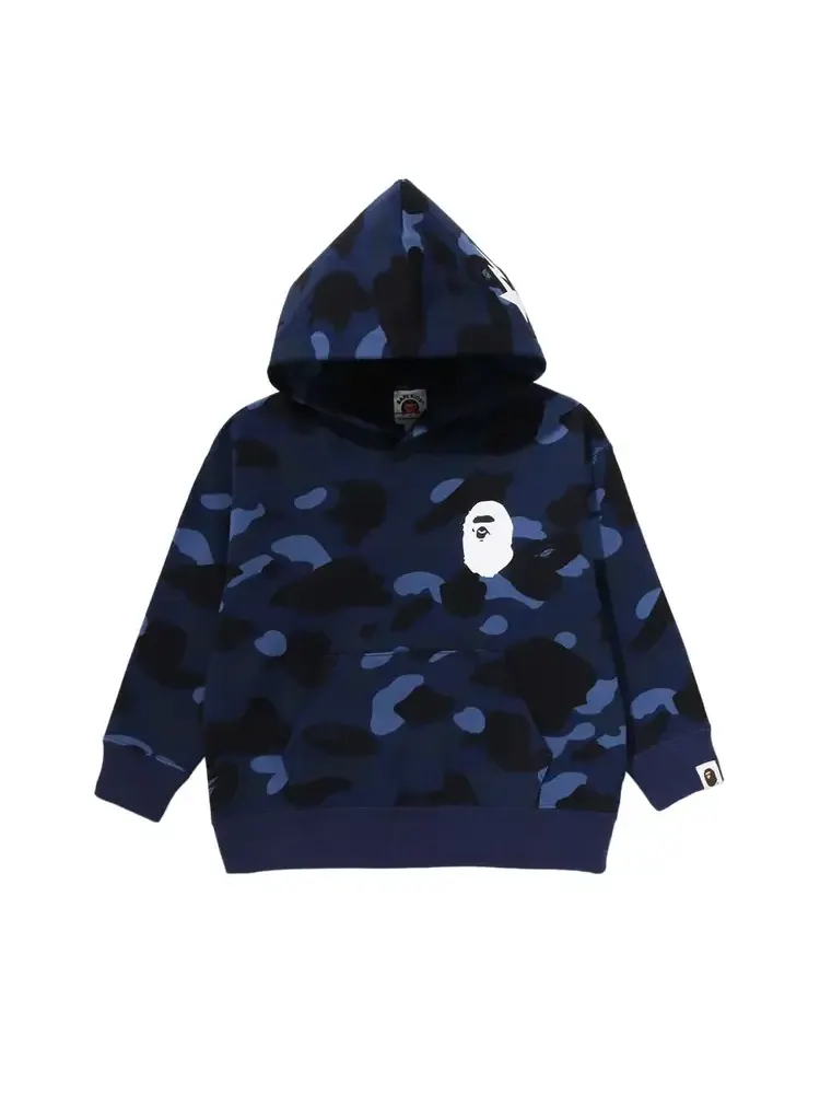 Детская толстовка BAPE Kids Color Camo Ape Head Relaxed Fit Pullover Hoodie 'Navy'