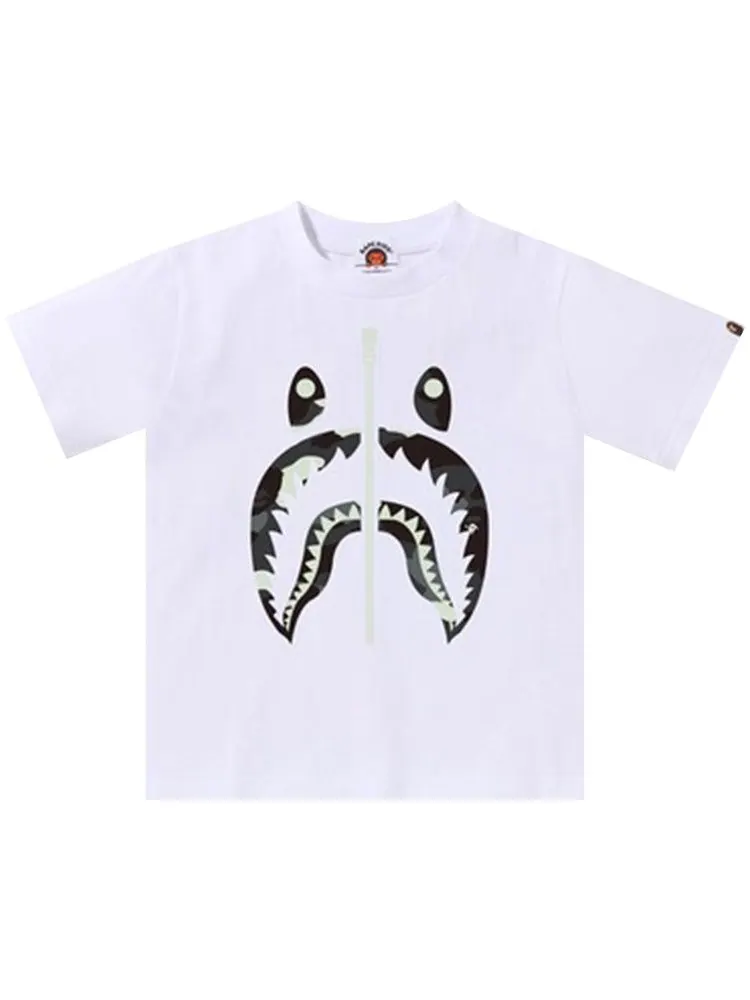 Футболка BAPE Kids City Camo Shark Tee 'White'
