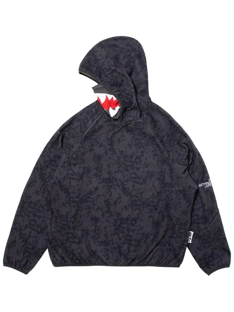 Худи BAPE x Kazuki Pixelate Camo Shark Relaxed Fit Pullover Hoodie
