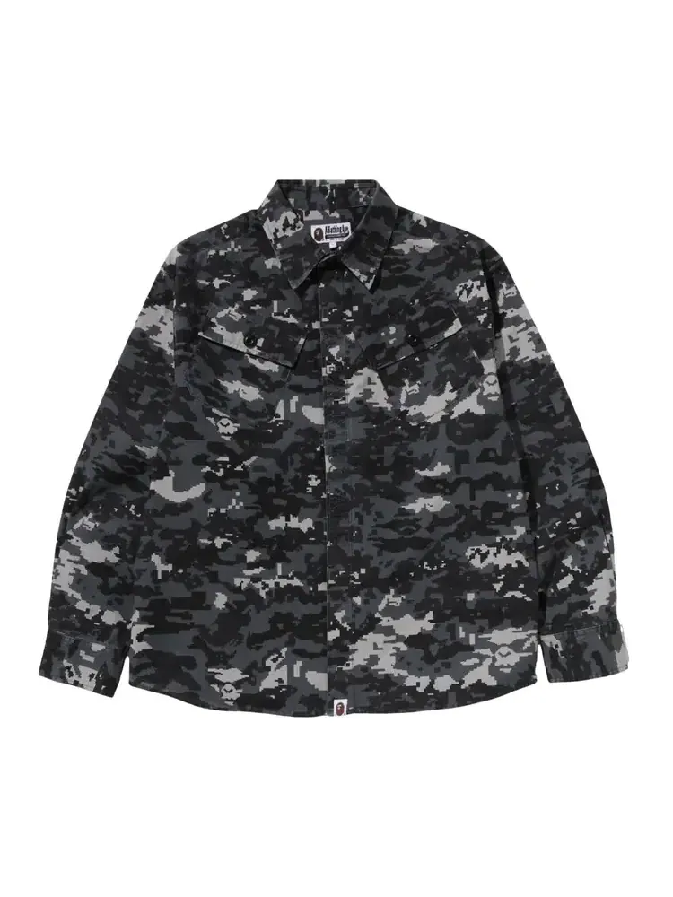Рубашка BAPE Multi Pixel Camo Military Shirt