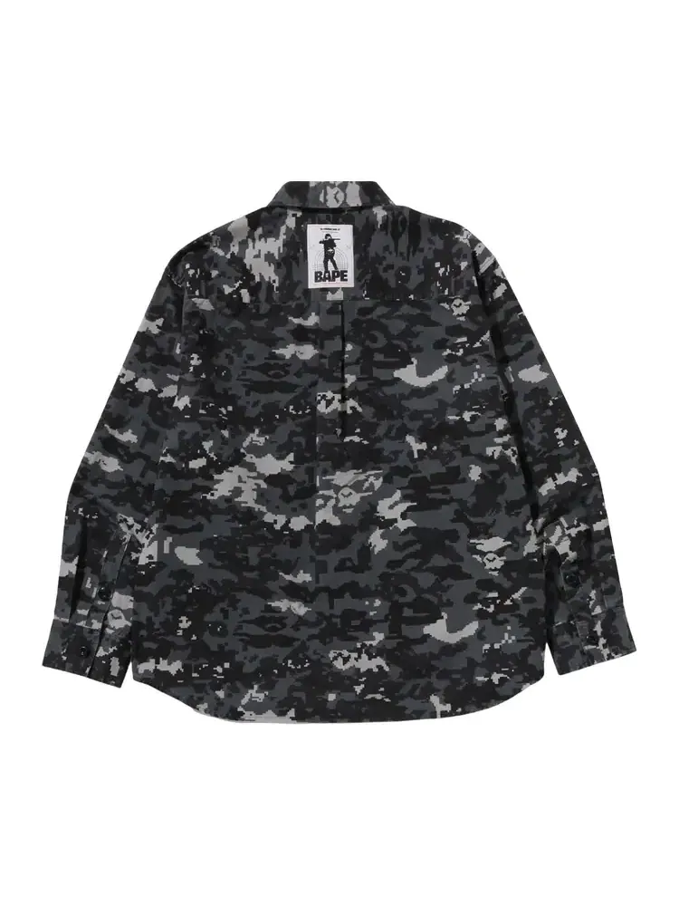 Рубашка BAPE Multi Pixel Camo Military Shirt — изображение 2 из 2, черный