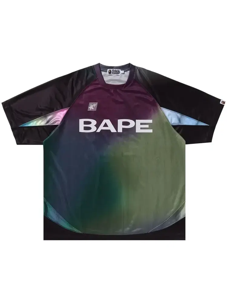 Футболка BAPE Tie Dye Sta Stripe Pattern Relaxed Fit Football Jersey Tee