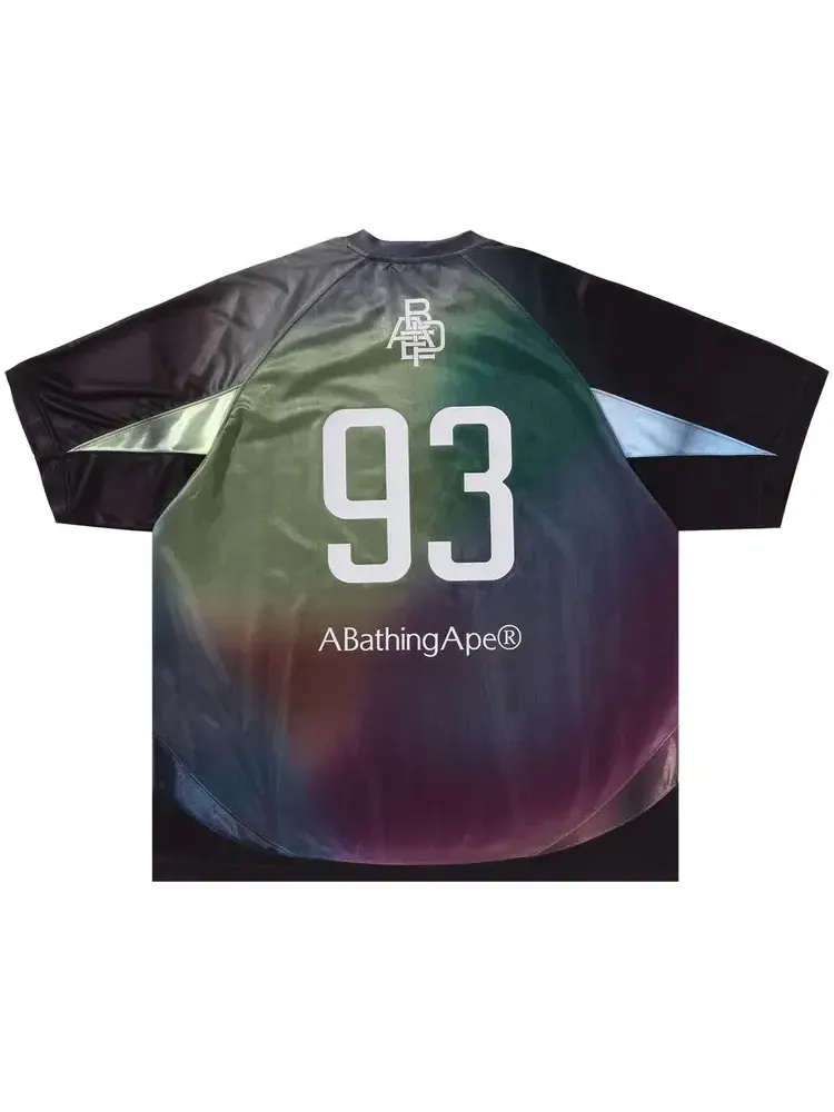 Футболка BAPE Tie Dye Sta Stripe Pattern Relaxed Fit Football Jersey Tee — изображение 2 из 2, черный