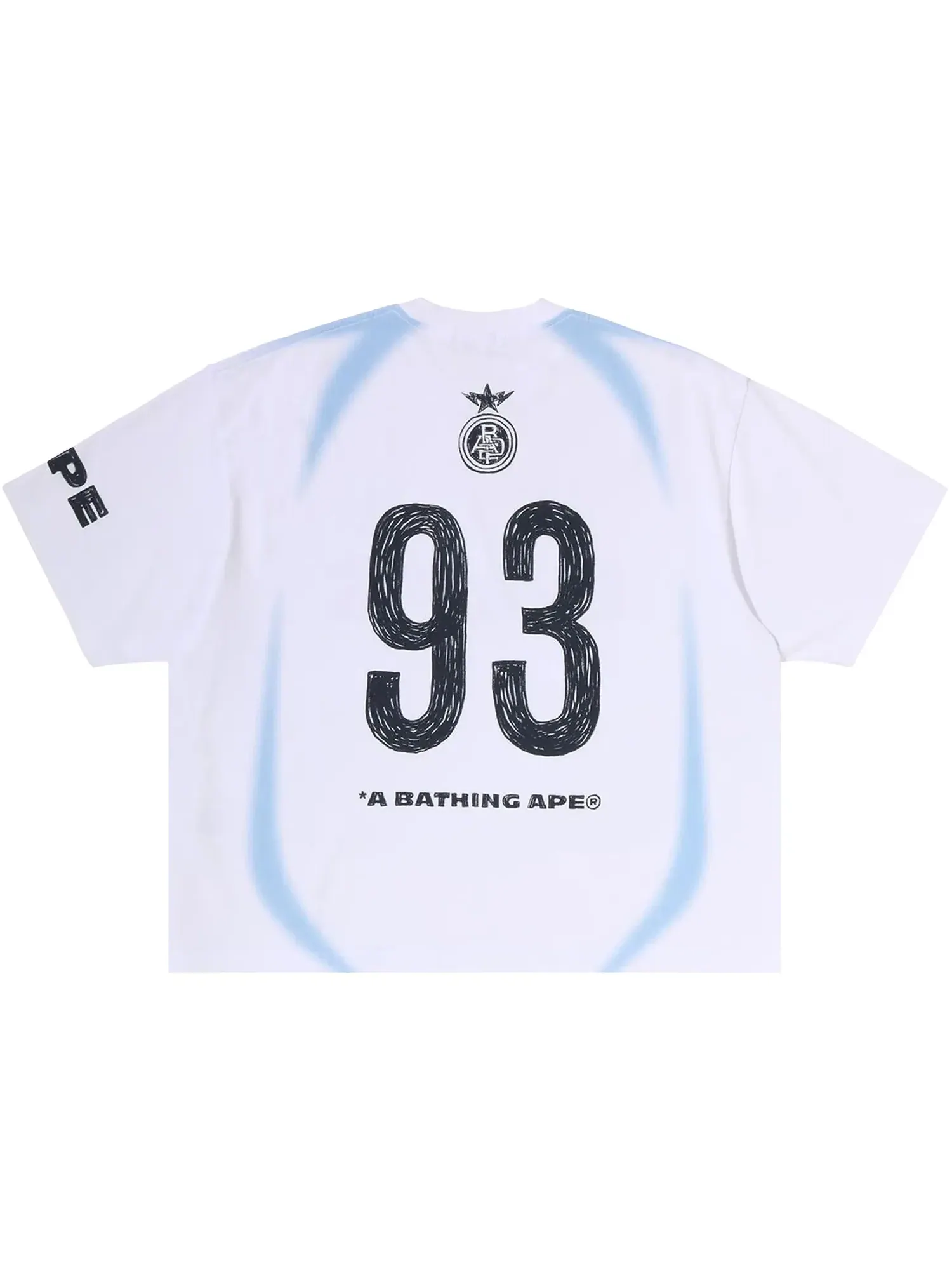 Футболка BAPE Heavy Wash Hand Draw Football Multi Logo Relaxed Fit Tee — изображение 2 из 2, белый