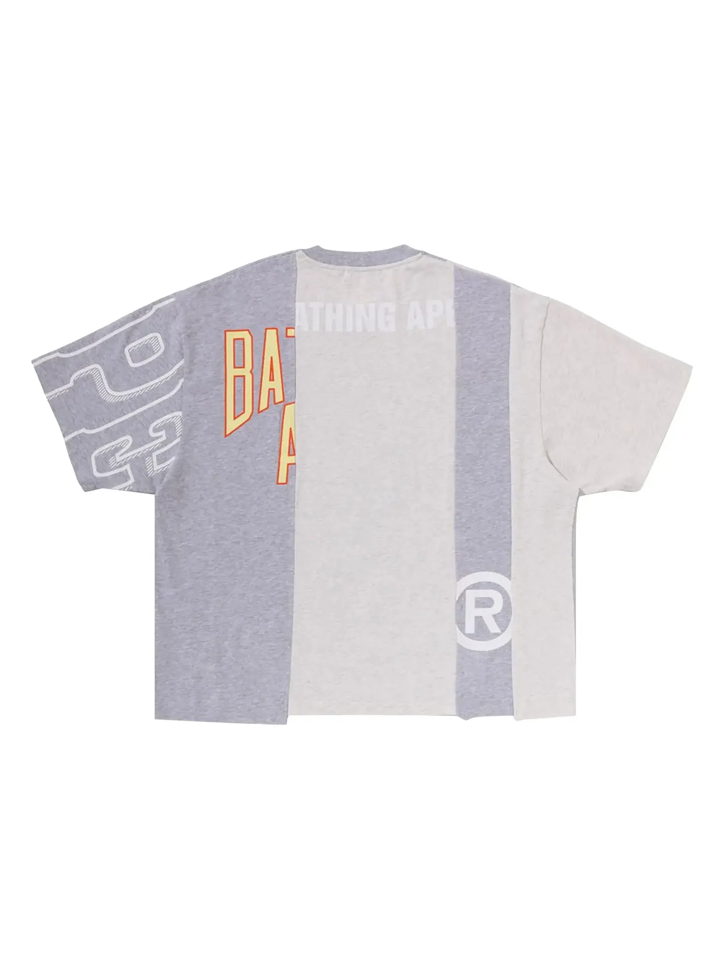 Укороченная футболка BAPE из переработанных материалов с несколькими логотипами — изображение 2 из 2, серый