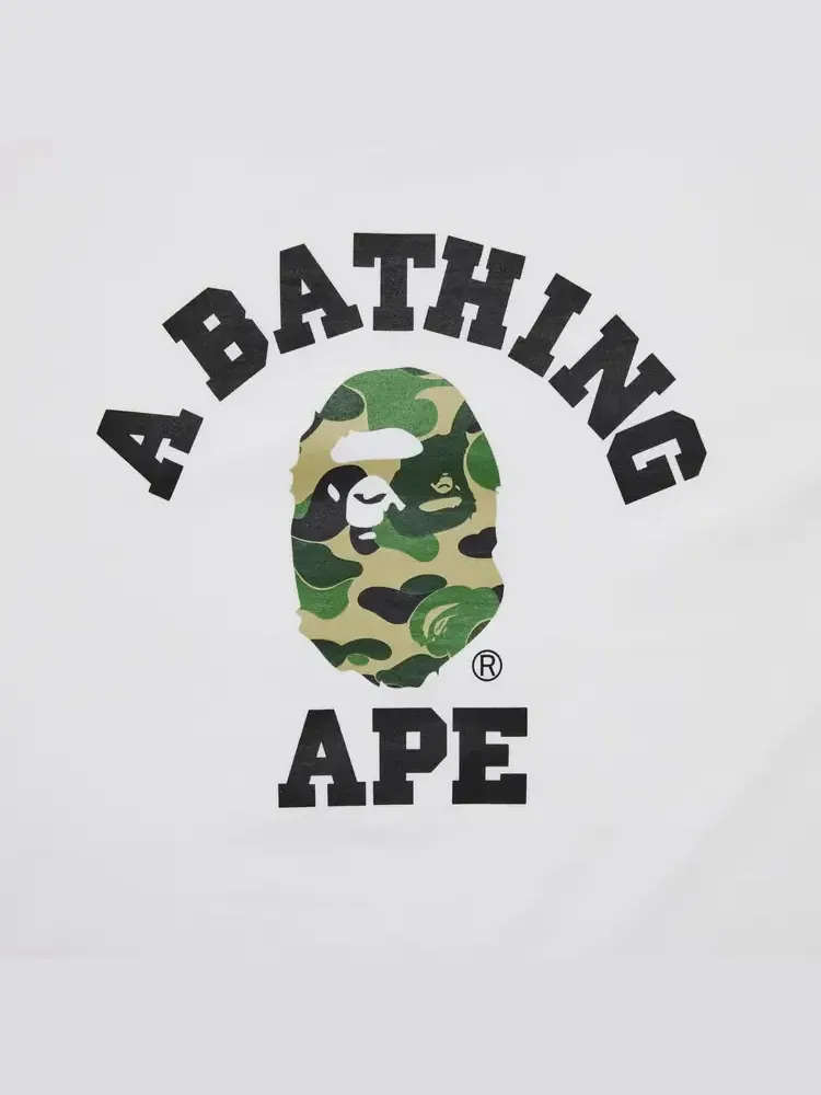 Футболка BAPE ABC Camo College Tee 'White Green' — изображение 3 из 3, белый