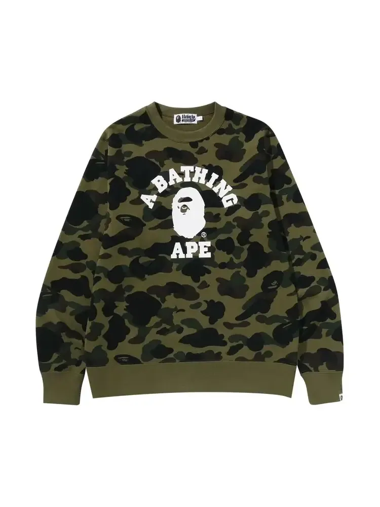 Свитшот BAPE 1st Camo College Crewneck 'Green'