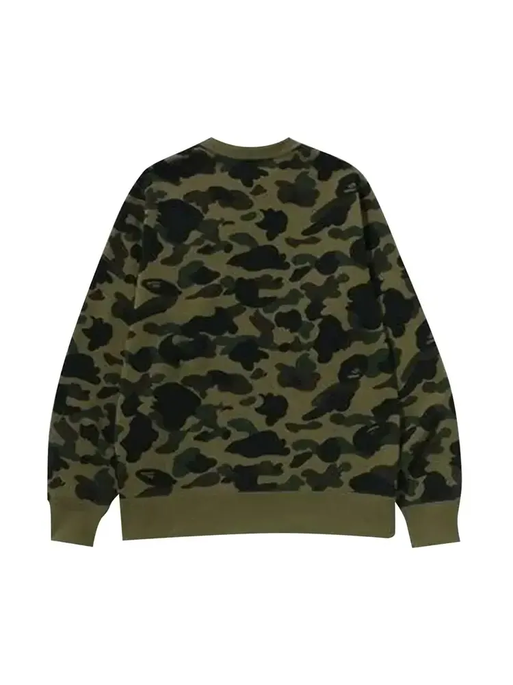 Свитшот BAPE 1st Camo College Crewneck 'Green' — изображение 2 из 2, зеленый