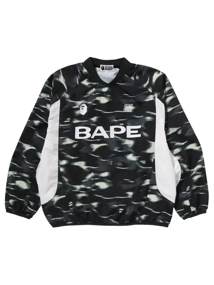 Толстовка BAPE Screen Camo с футбольным логотипом, свободного кроя, с круглым вырезом