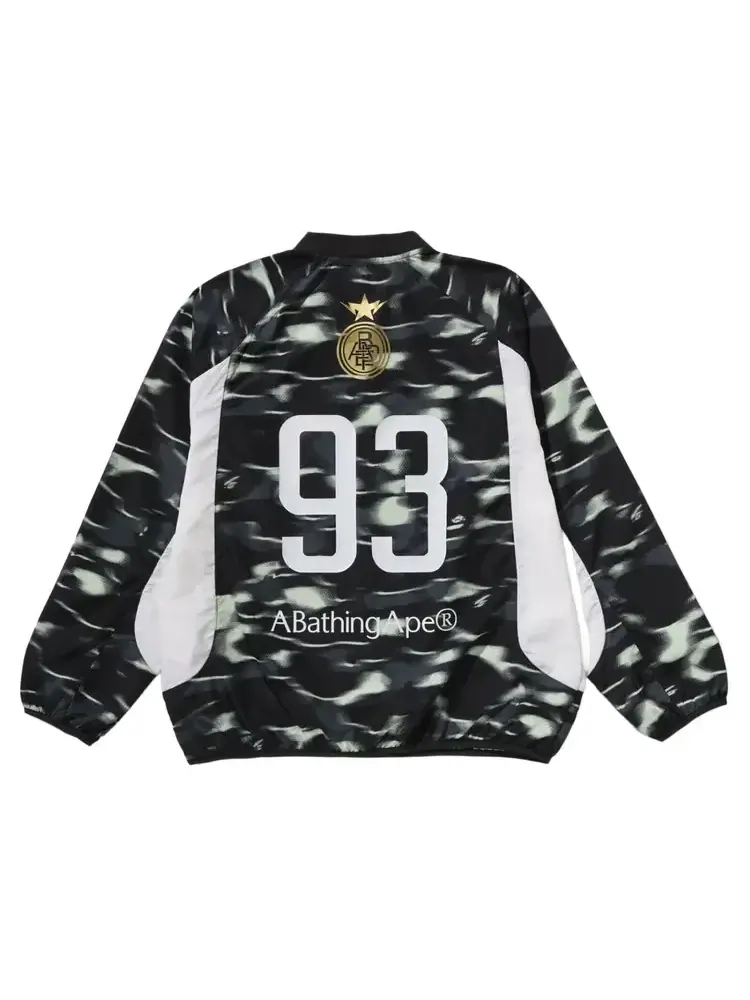 Толстовка BAPE Screen Camo с футбольным логотипом, свободного кроя, с круглым вырезом — изображение 2 из 2, черный