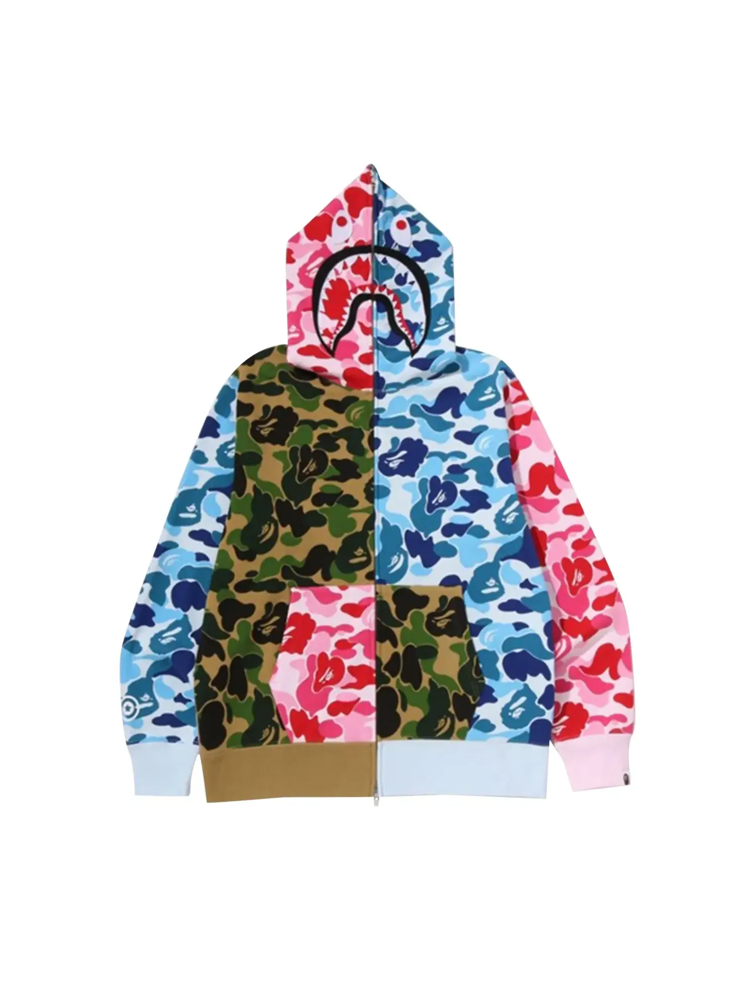 Худи BAPE Camo Crazy Shark на молнии