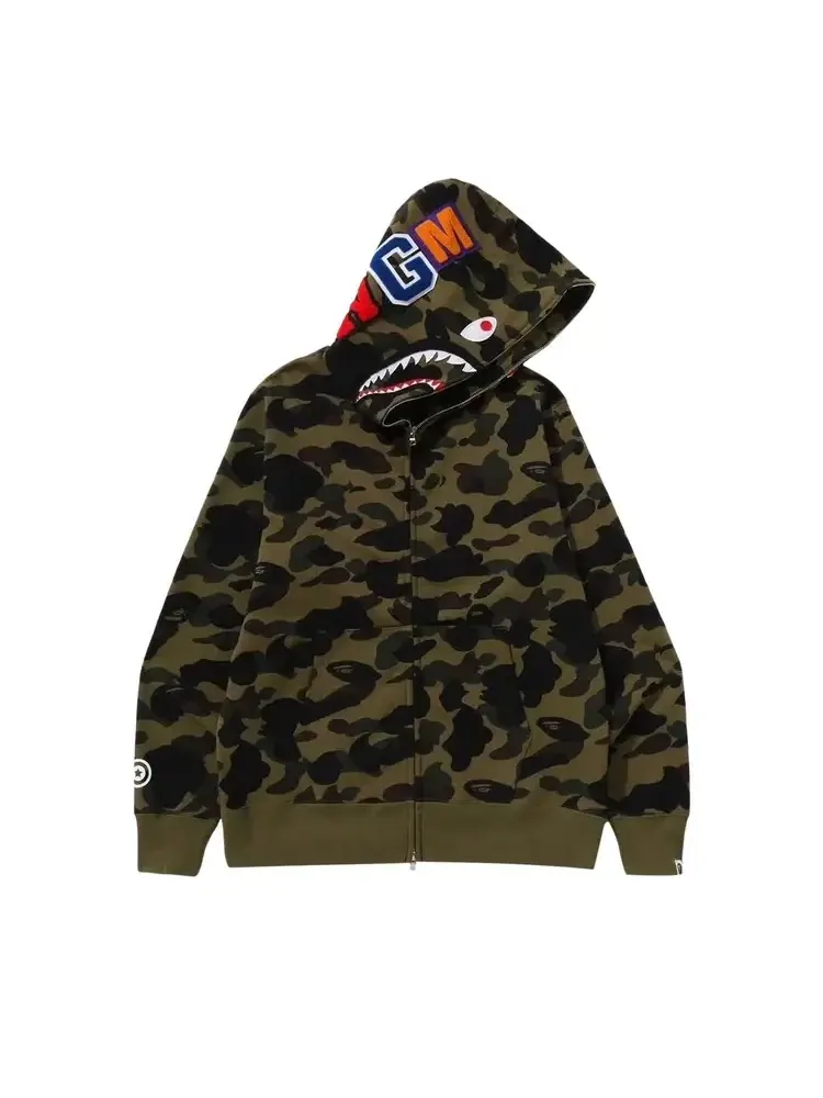 Худи на молнии BAPE Camo Shark