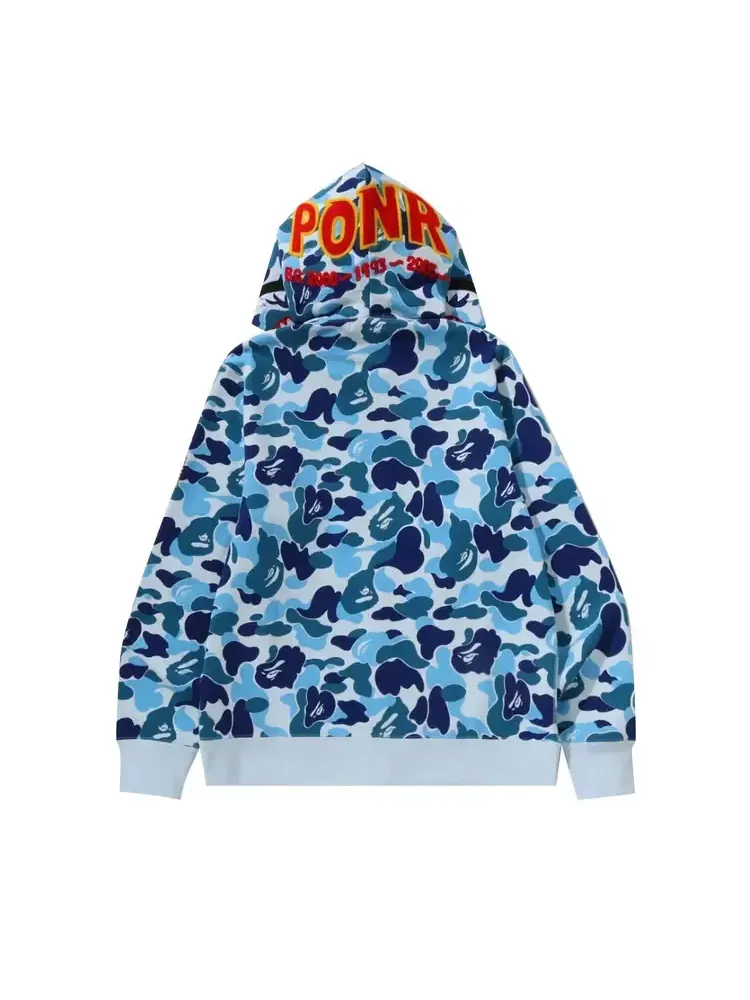 Худи BAPE ABC Camo 2nd Shark на молнии — изображение 2 из 2, синий