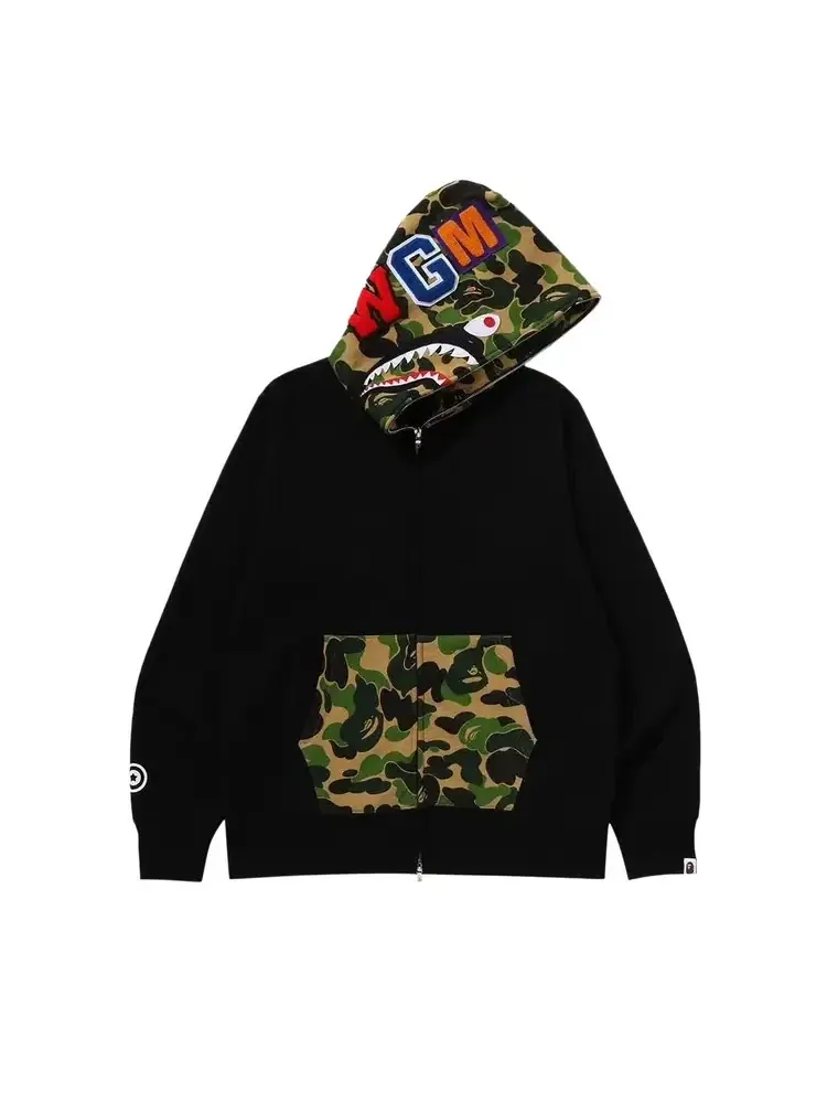 Худи на молнии BAPE Camo Shark