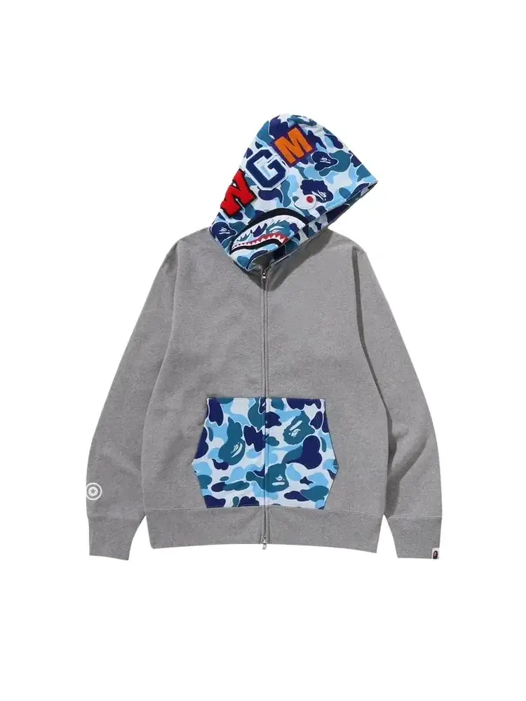 Худи на молнии BAPE Camo Shark
