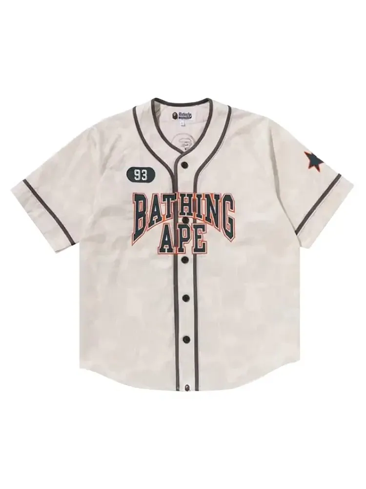 Футболка с коротким рукавом и камуфляжным рисунком BAPE Camo Multi Logo Baseball