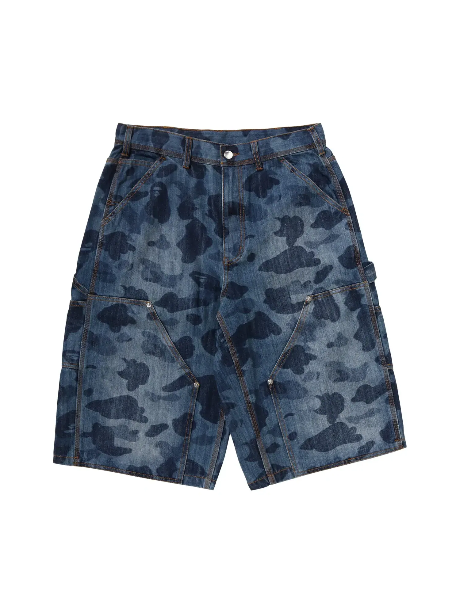 Джинсовые шорты BAPE 1st Camo Double Knee 13 Oz Relaxed Fit