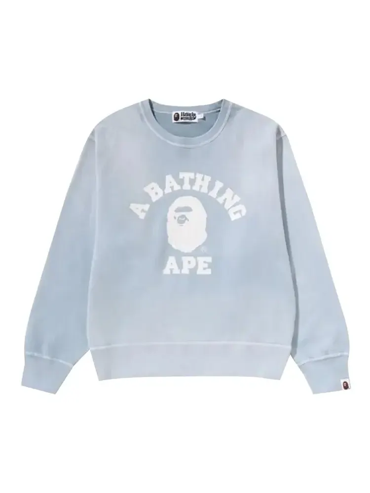Винтажная толстовка BAPE с круглым вырезом и эффектом потертости