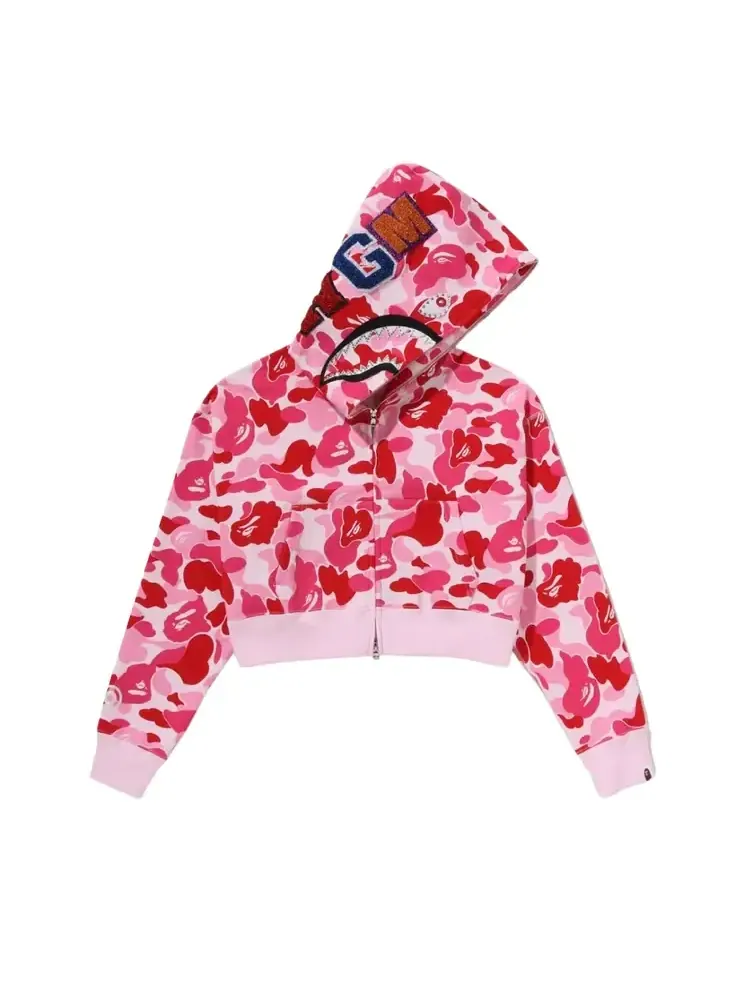 Худи BAPE ABC Camo Crystal Stone Shark Cropped Full Zip Hoodie