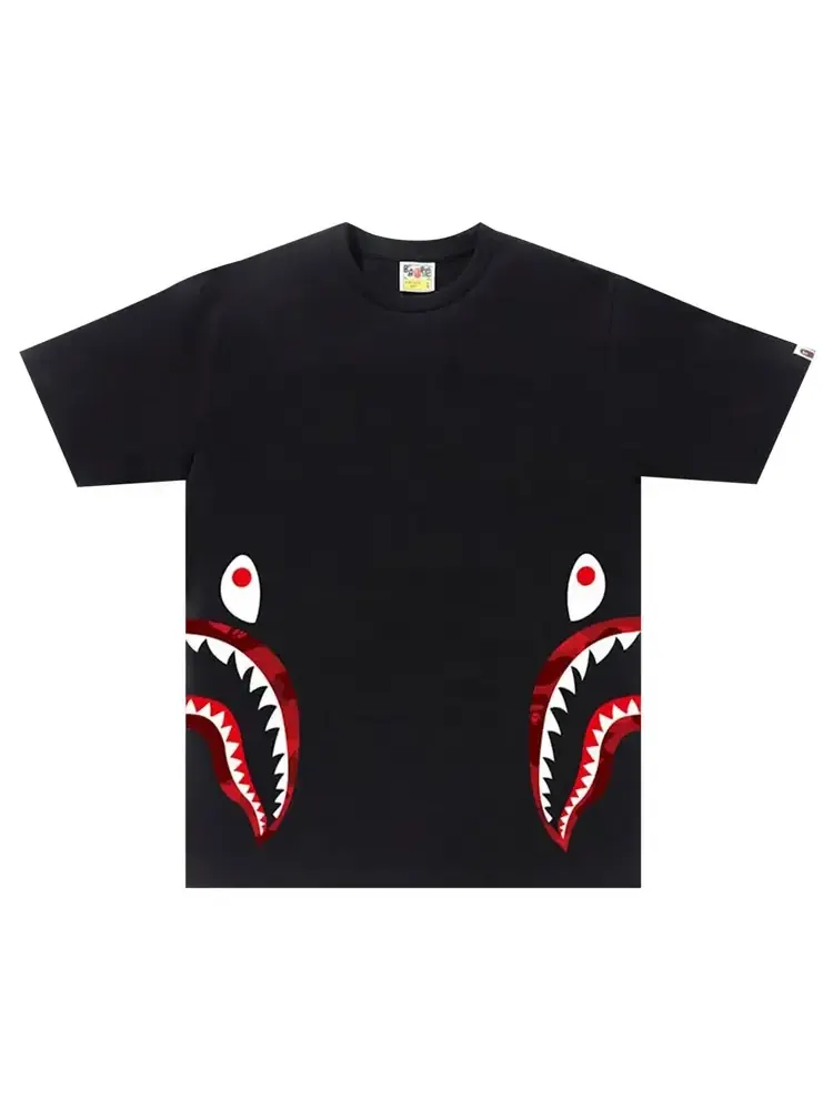 Футболка BAPE Color Camo Side Shark Tee 'Black Red'