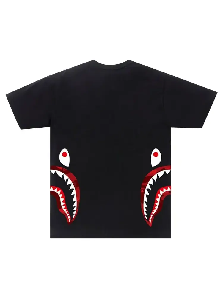 Футболка BAPE Color Camo Side Shark Tee 'Black Red' — изображение 2 из 2, черный