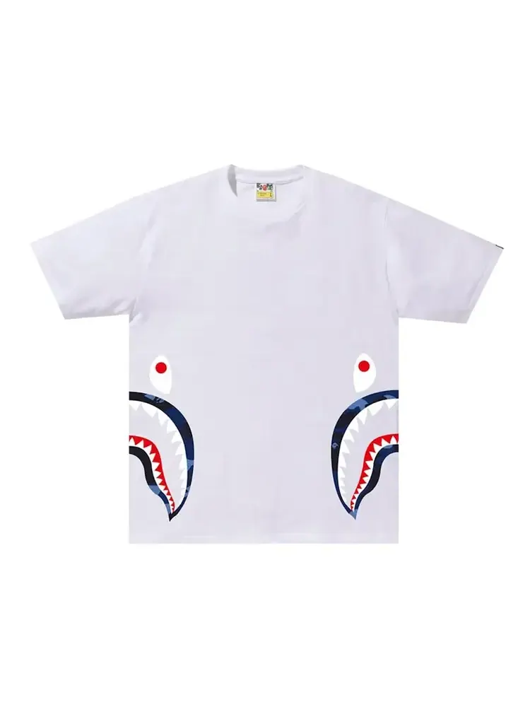 Футболка BAPE Color Camo Side Shark Tee 'White Navy'
