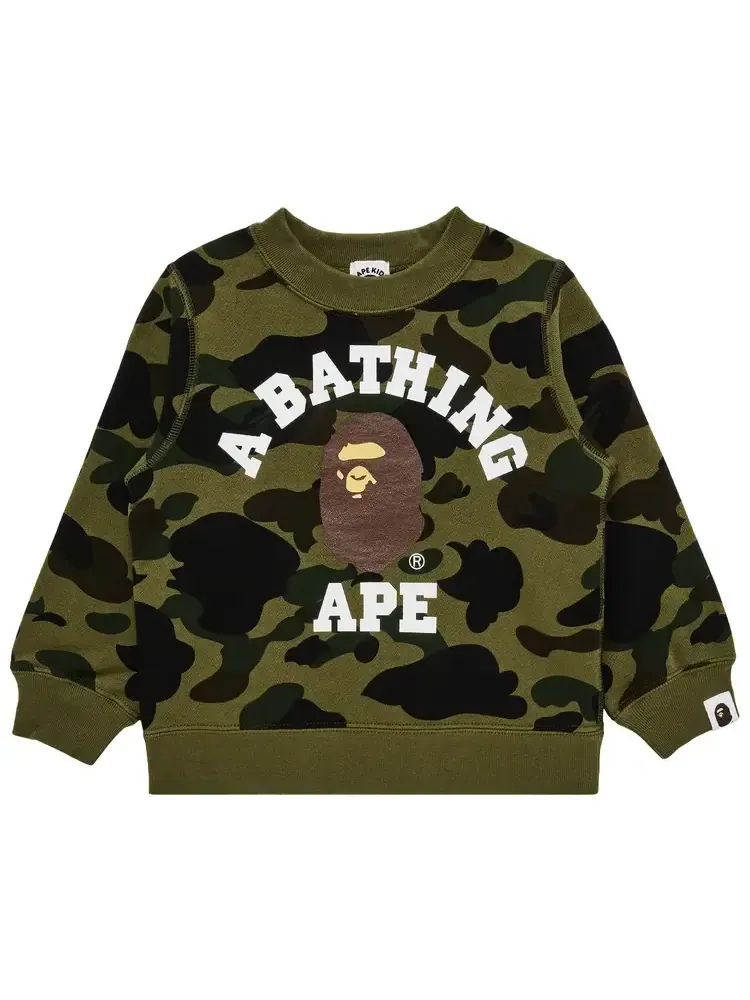 Свитшот BAPE 1St Camo College Crewneck 'Green'