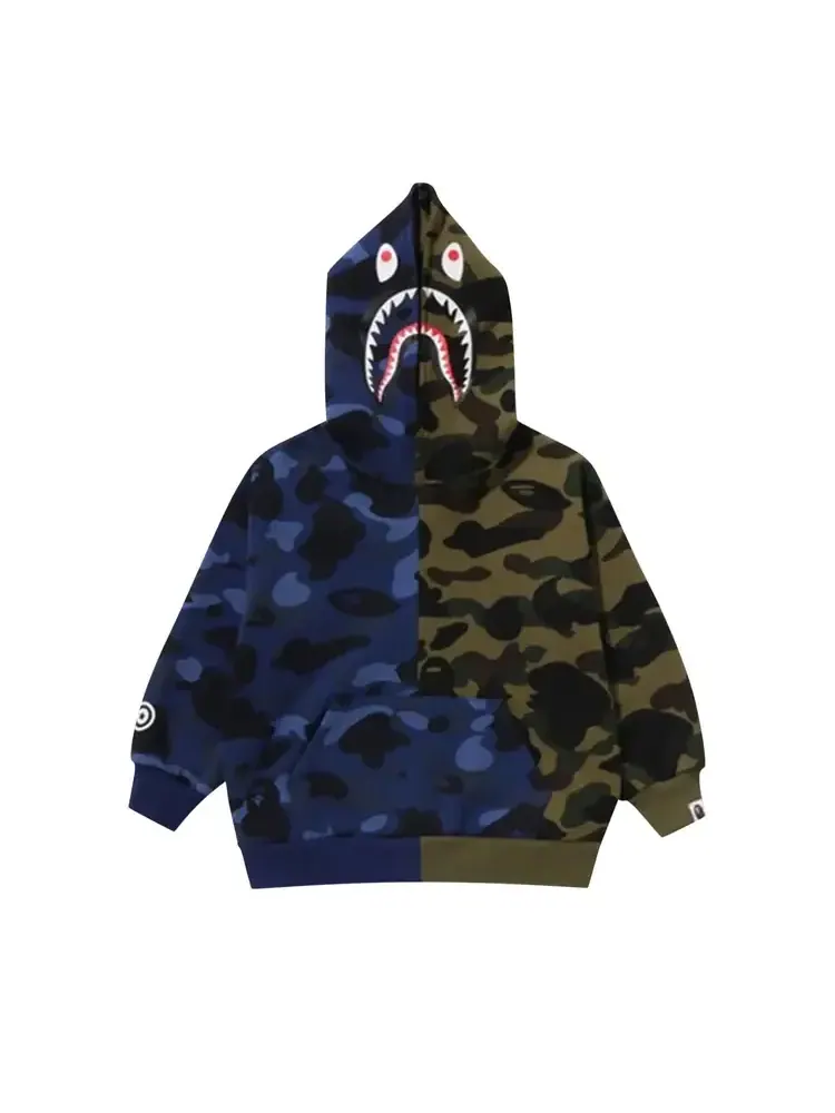 Худи BAPE Split Camo Shark Relaxed Fit Pullover Hoodie