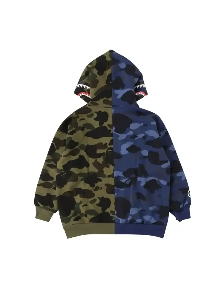 Худи BAPE Split Camo Shark Relaxed Fit Pullover Hoodie — изображение 2 из 2, синий