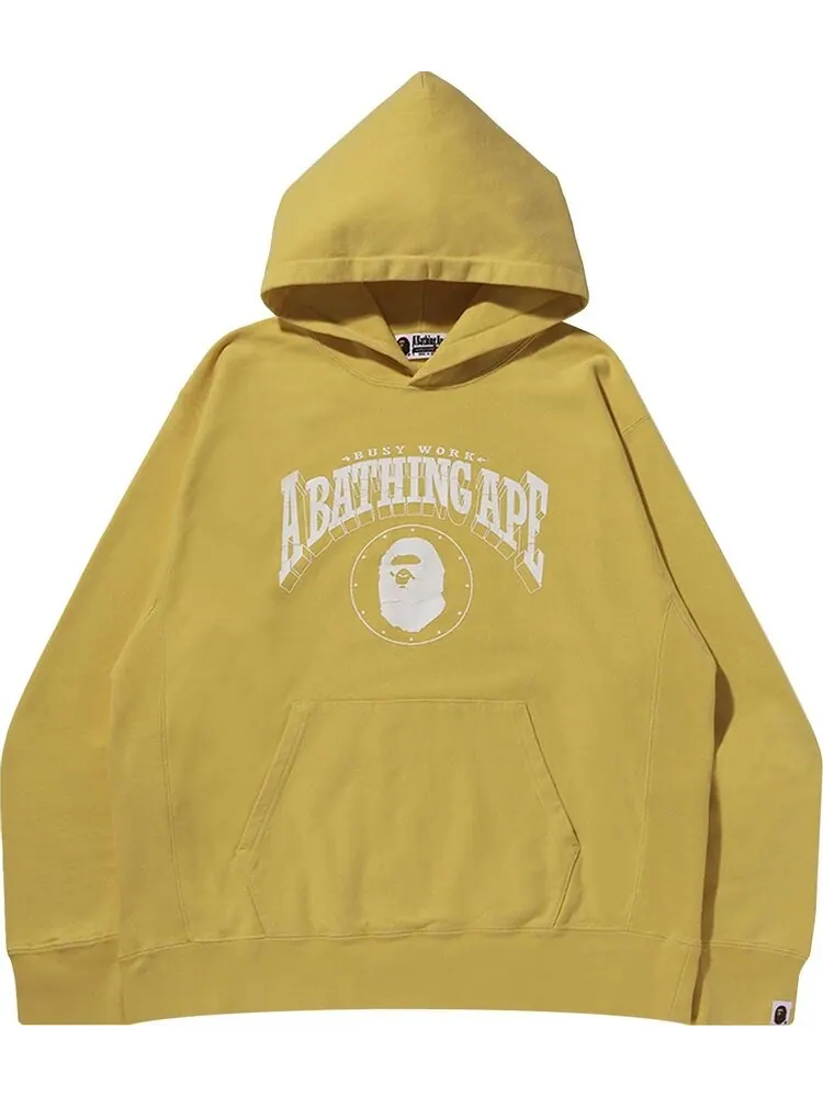 Худи BAPE Washed Relaxed Fit Hoodie 'Yellow'