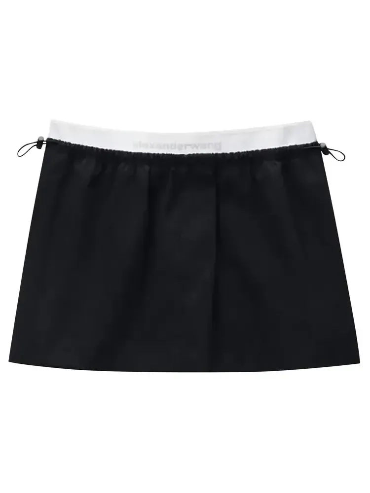 Мини-юбка Alexander Wang с завышенной талией, логотипом и эластичным поясом