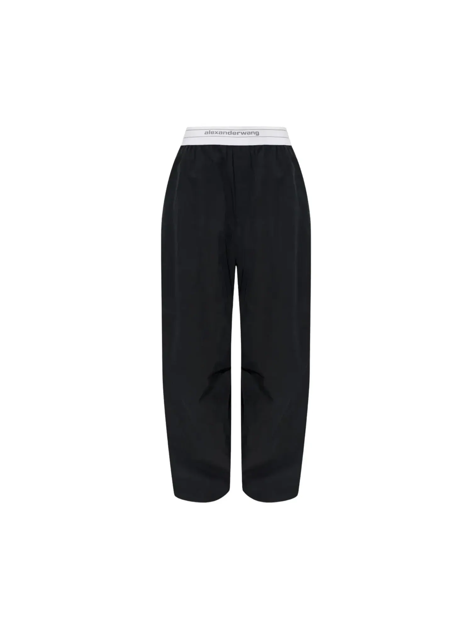 Брюки Alexander Wang с логотипом, эластичным поясом, средней посадкой и плиссировкой