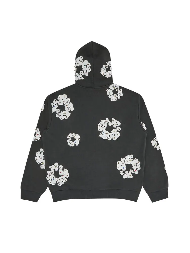 Худи Denim Tears Rhinestone Wreath Zip Hoodie — изображение 2 из 3, винтажный черный