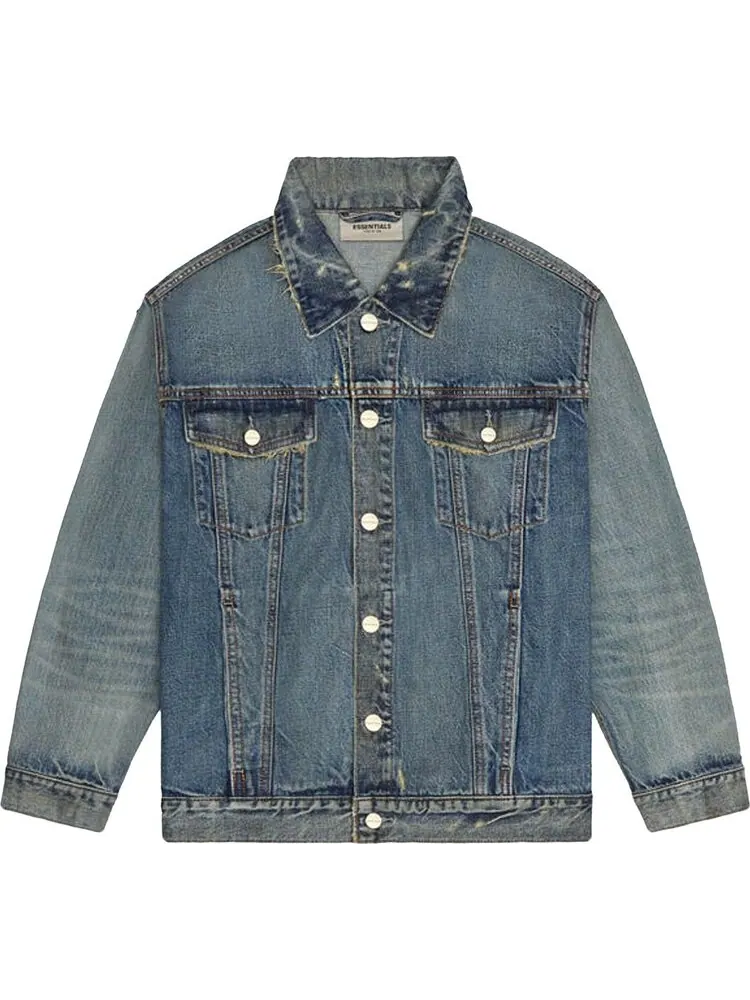 Куртка Fear of God Essentials Denim Trucker Jacket 'Dark Indigo'