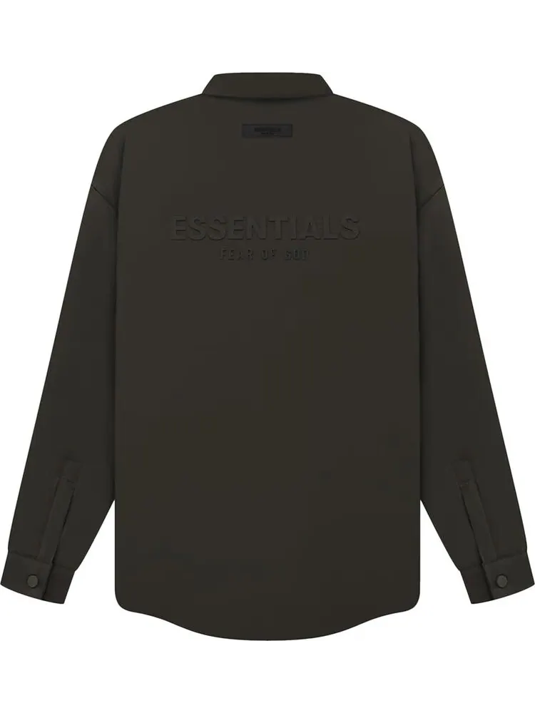 Рубашка Fear of God Essentials Filled Nylon Shirt Jacket 'Off Black' — изображение 2 из 2, черный