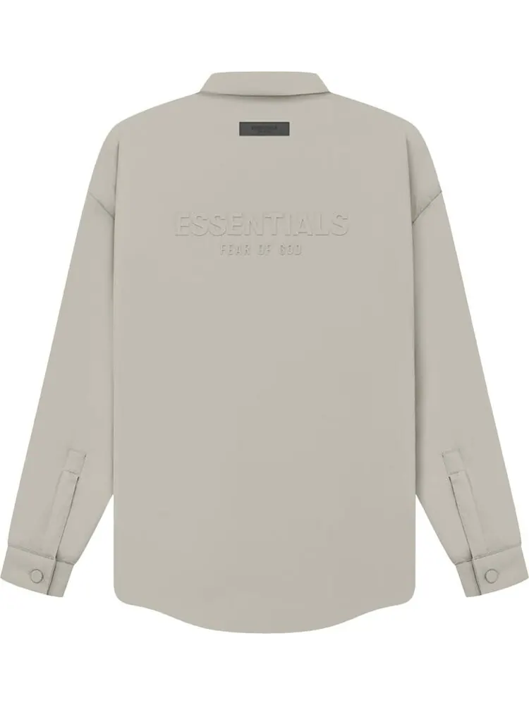 Рубашка Fear of God Essentials Filled Nylon Shirt Jacket 'Seal' — изображение 2 из 2, серый