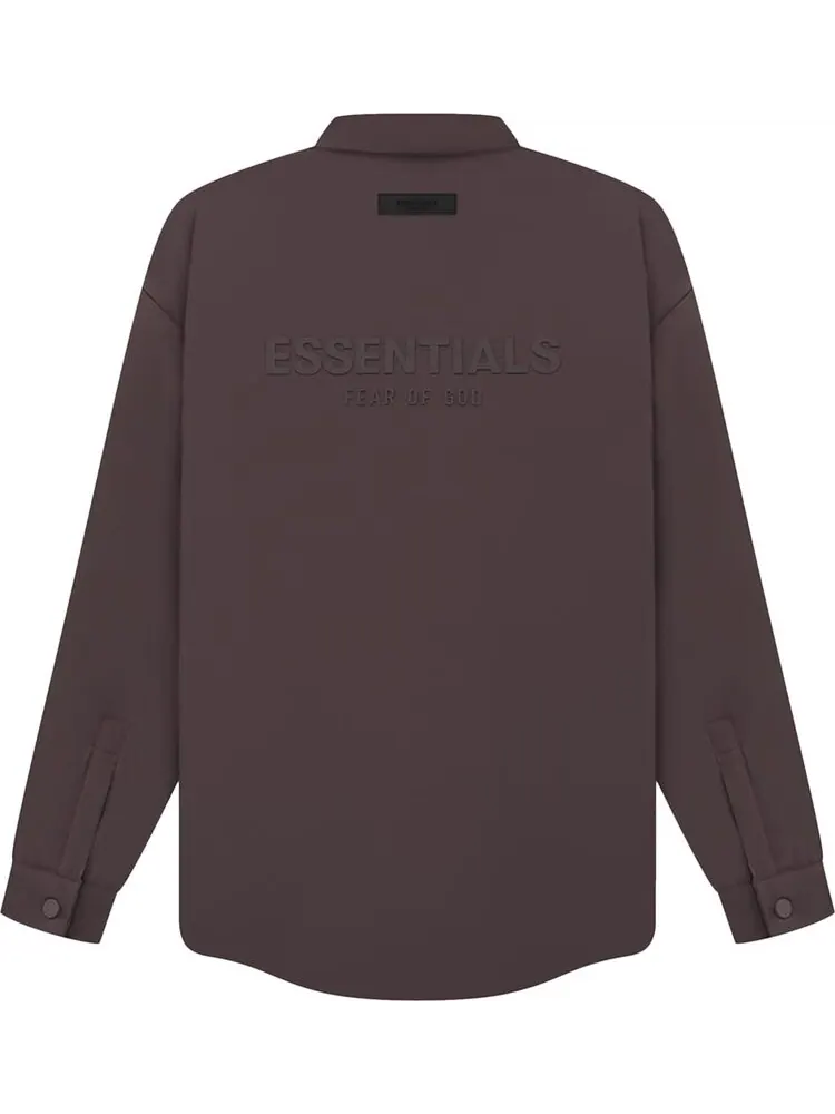Рубашка Fear of God Essentials Filled Nylon Shirt Jacket 'Plum' — изображение 2 из 2, коричневый