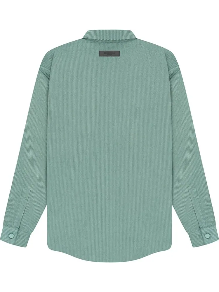 Рубашка Fear of God Essentials Corduroy Shirt Jacket 'Sycamore' — изображение 2 из 2, зеленый