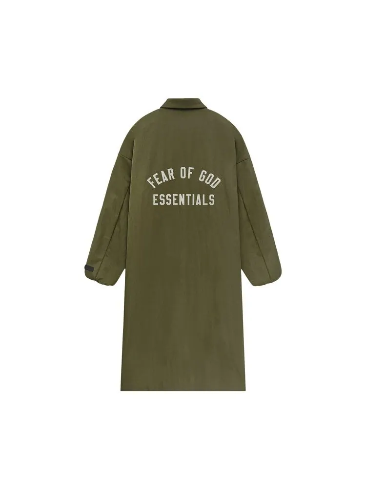Тренч Fear of God Essentials Textured Nylon Trench — изображение 2 из 2, оливковый