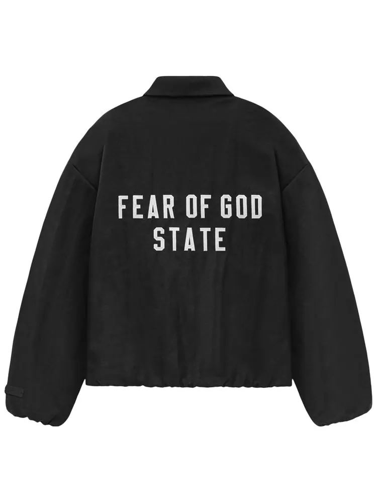 Куртка Fear of God Essentials Textured Nylon Trucker Jacket 'Black' — изображение 2 из 2, черный