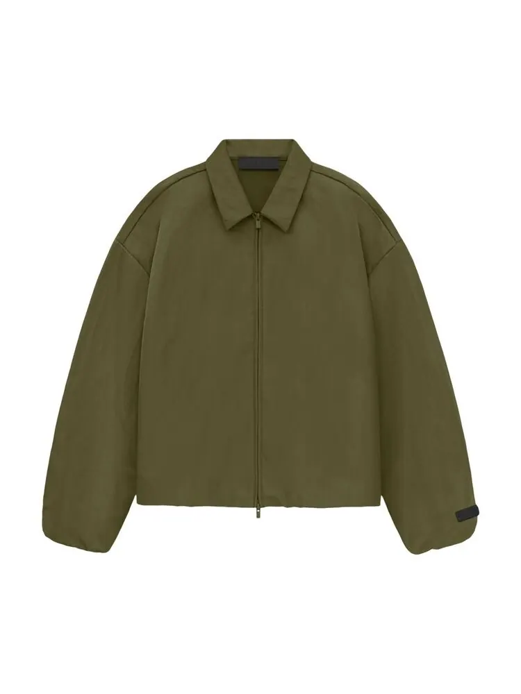 Куртка Fear of God Essentials Textured Nylon Trucker Jacket Military — изображение 1 из 2, зеленый