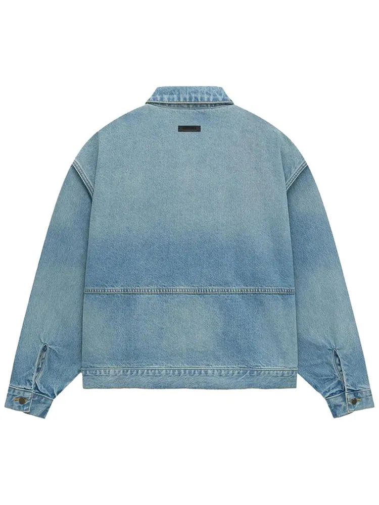 Куртка Fear of God Essentials Denim Trucker Jacket 'Vintage Blue' — изображение 2 из 2, винтажный синий