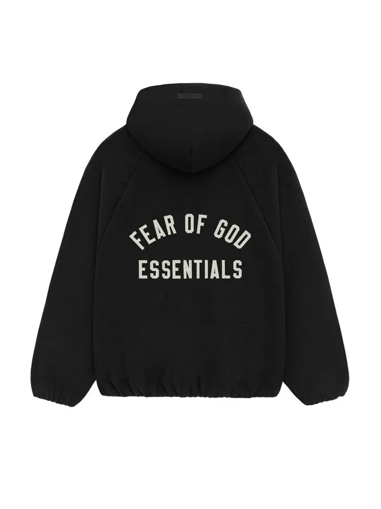 Куртка Fear of God Essentials Brushed Hooded Bomber Jacket — изображение 2 из 2, черный