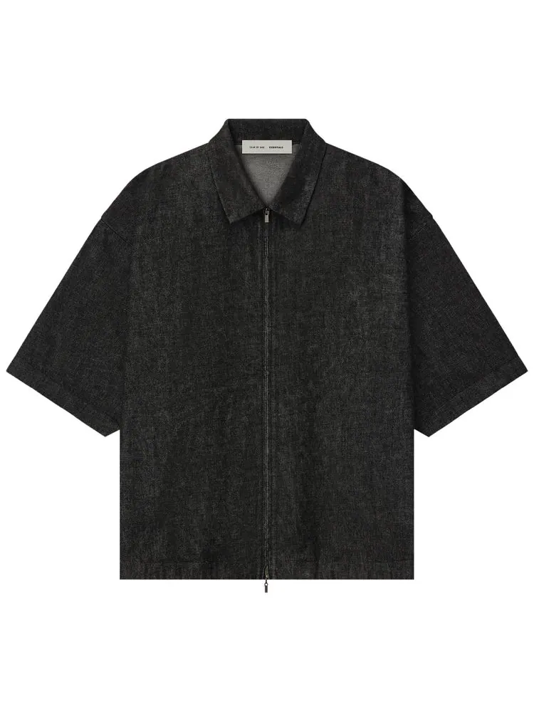 Рабочая рубашка Fear of God Essentials Denim Full Zip Work Shirt — изображение 1 из 3, черный
