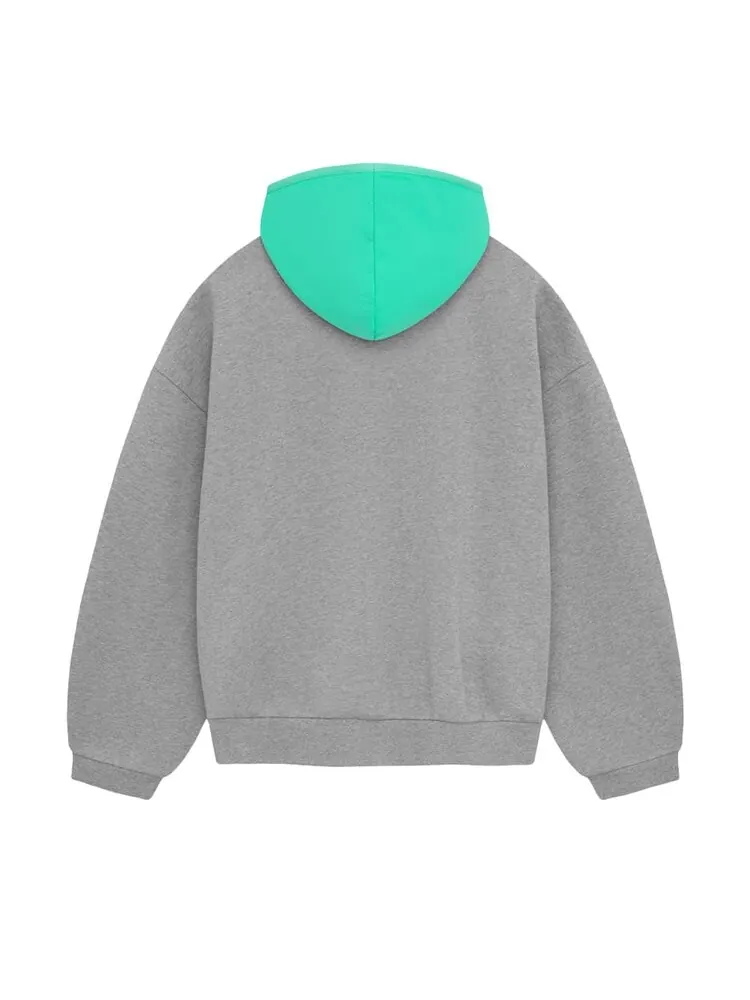 Худи Fear Of God Essentials Fear of God Essentials Nylon Fleece 'Dark Heather Oatmeal/Mint Leaf' — изображение 2 из 2, серый