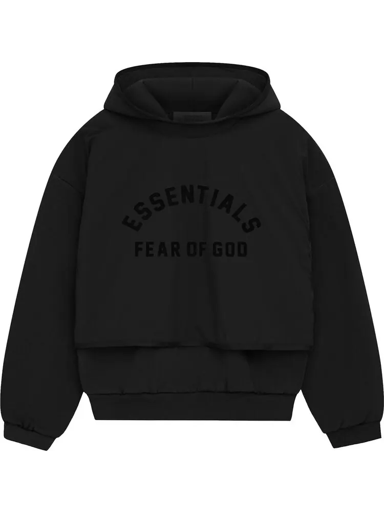 Свитер Fear of God Essentials Nylon Fleece Hooded 'Jet Black/Jet Black'
